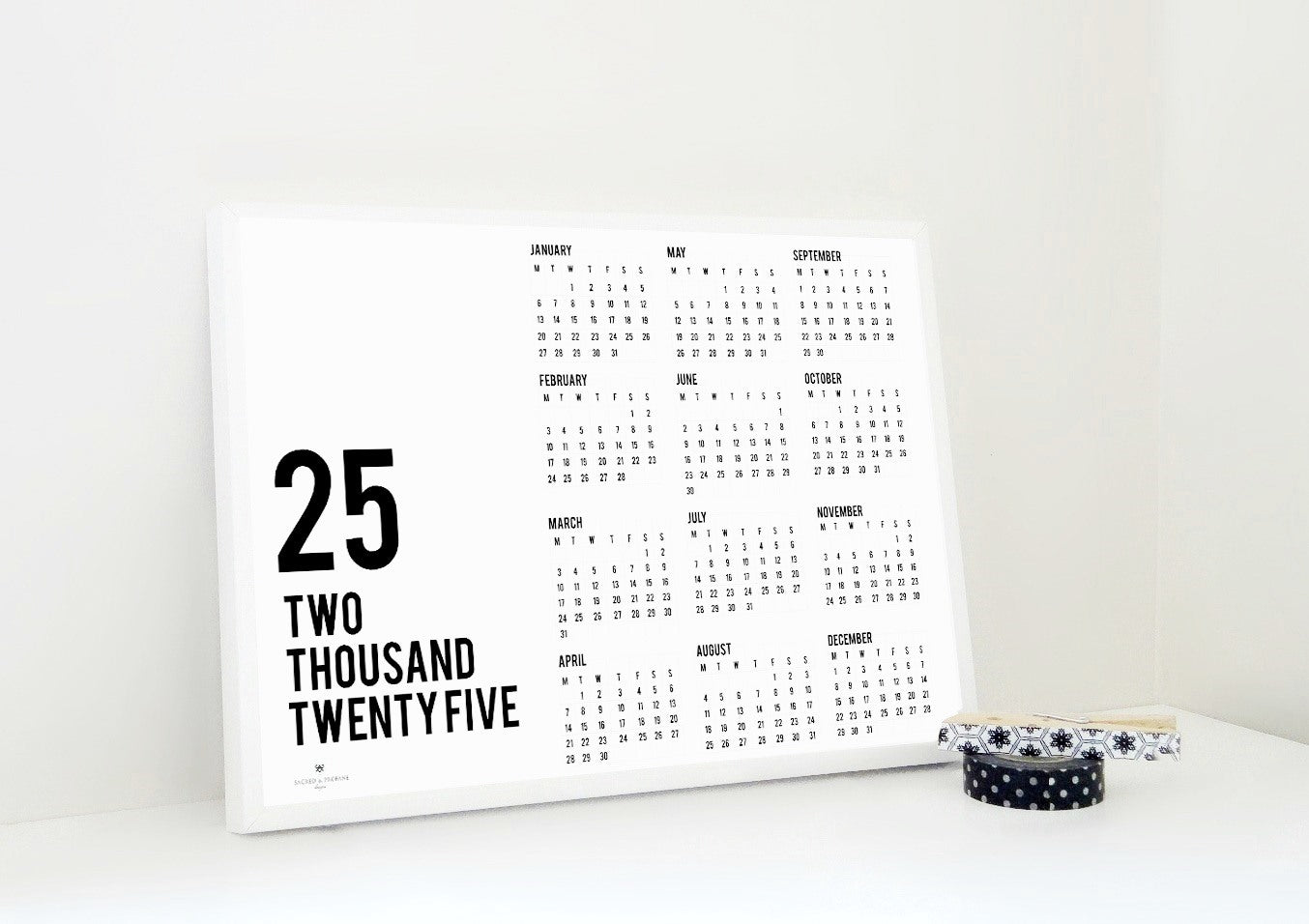 25 Yearly Printable Calendar, 2025 Yearly Calendar
