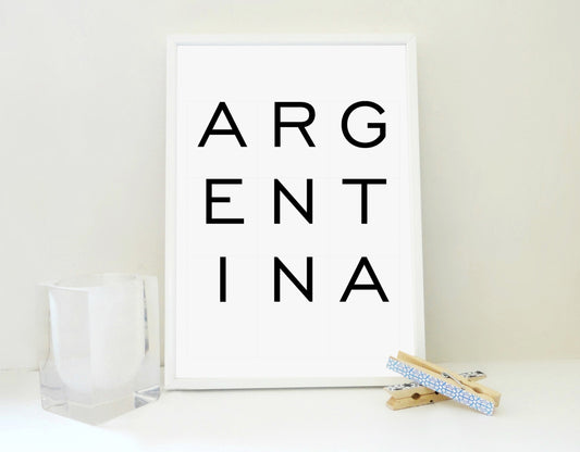 Argentina Printable, Argentina Art Print, Travel Poster Inactive