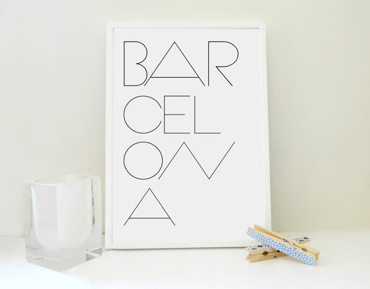 Barcelona Printable, Barcelona Poster, Travel Print