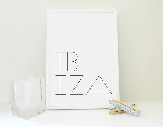 Ibiza Minimal Printable Print, Ibiza Poster