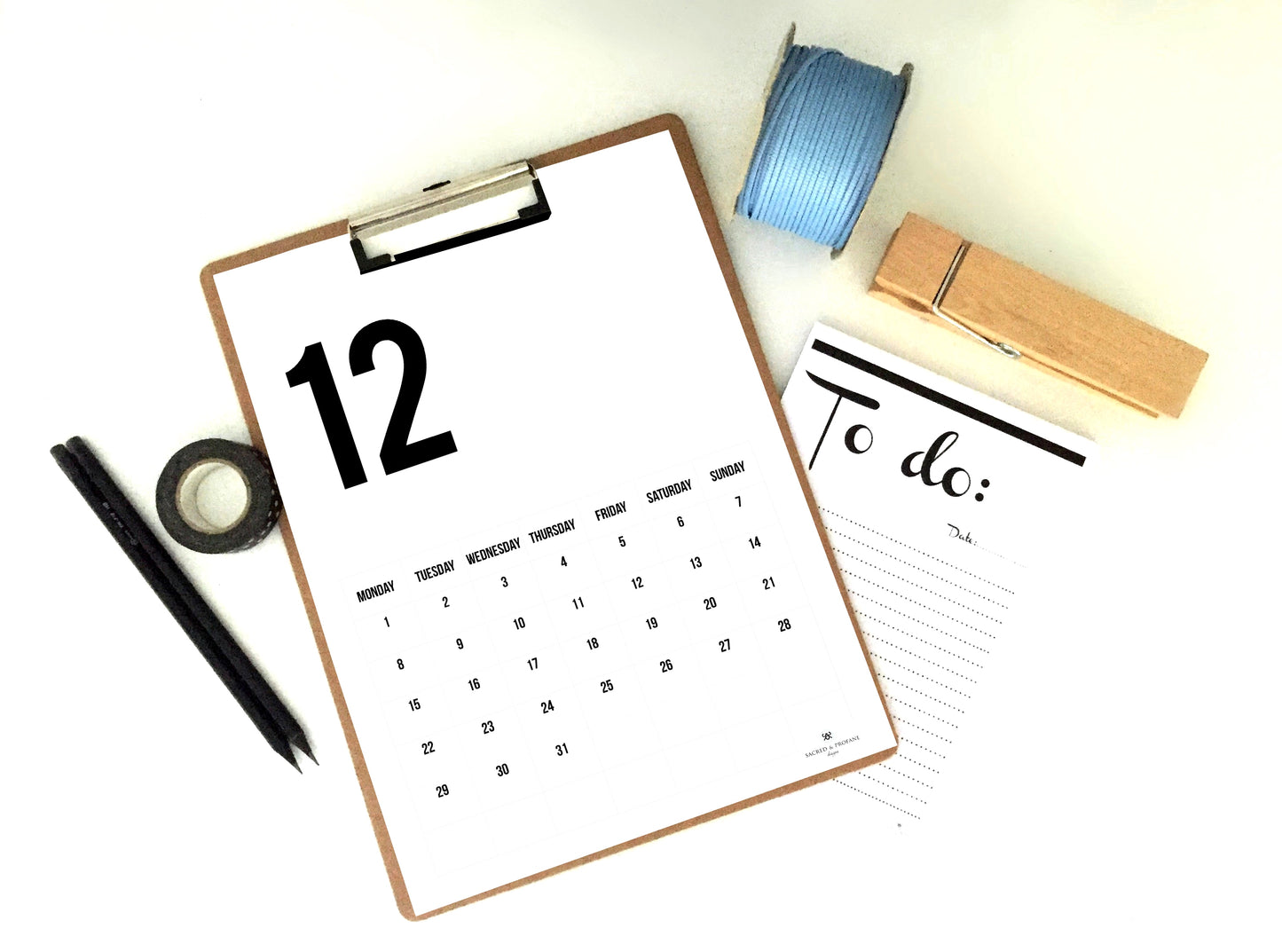 Just Numbers 2025 Monthly Printable Calendar, Digital Calendar