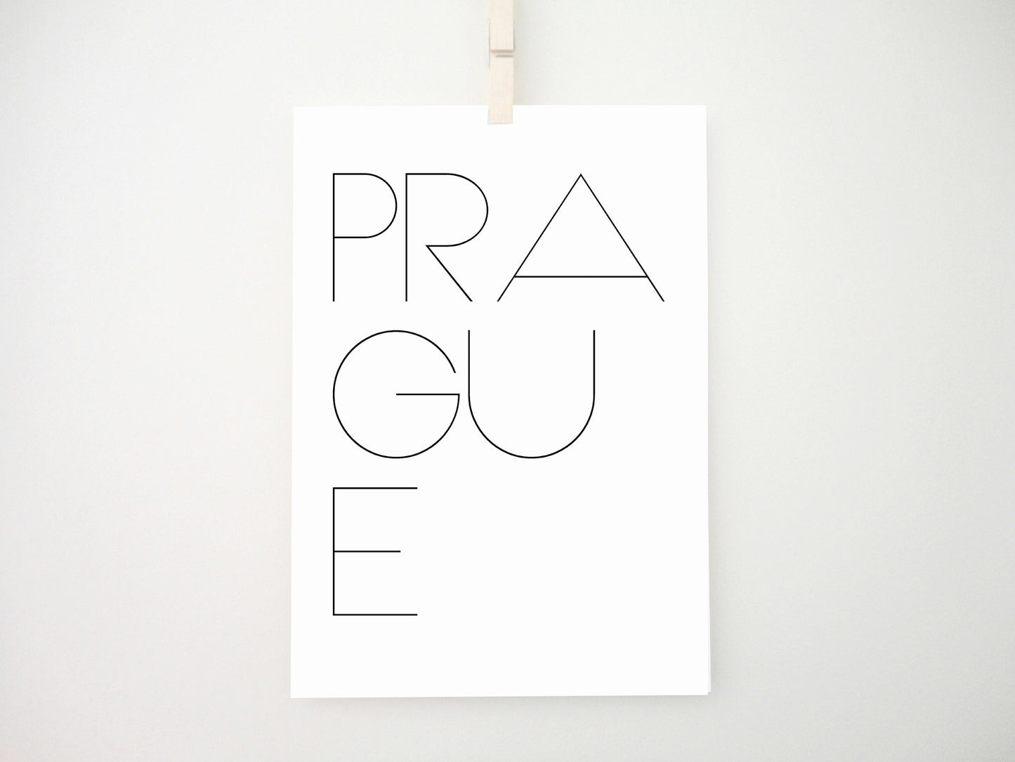 Prague Printable Print, Prague Travel Print, Typography Poster