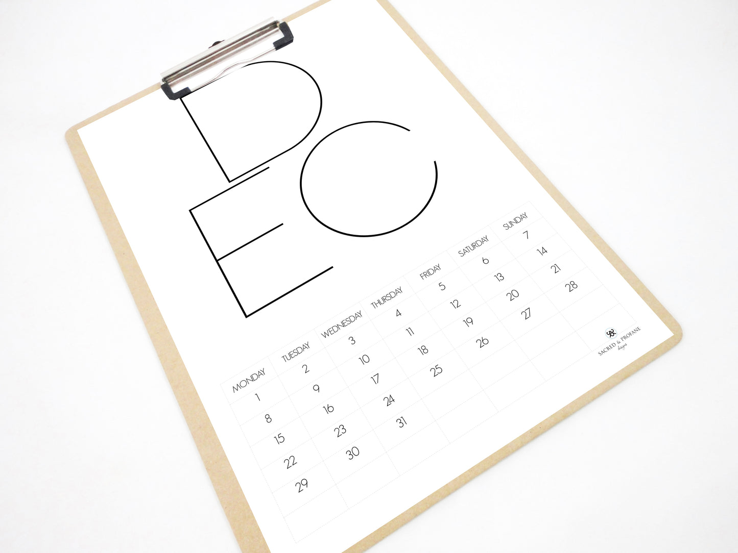 Three Minimal Letters 2025 Calendar, 2025 Printable Calendar