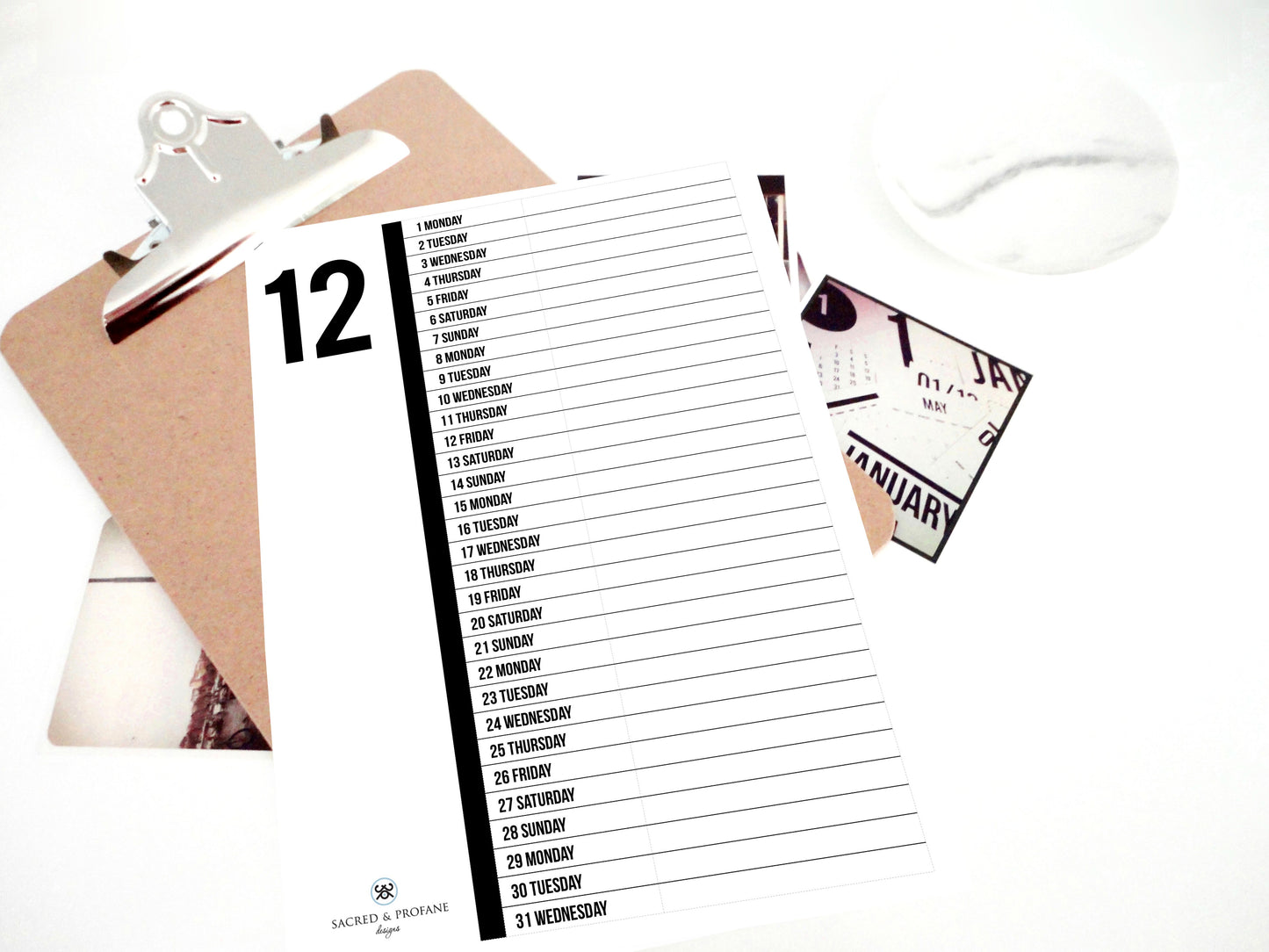 2025 Vertical Digits Calendar, 2025 Printable Calendar