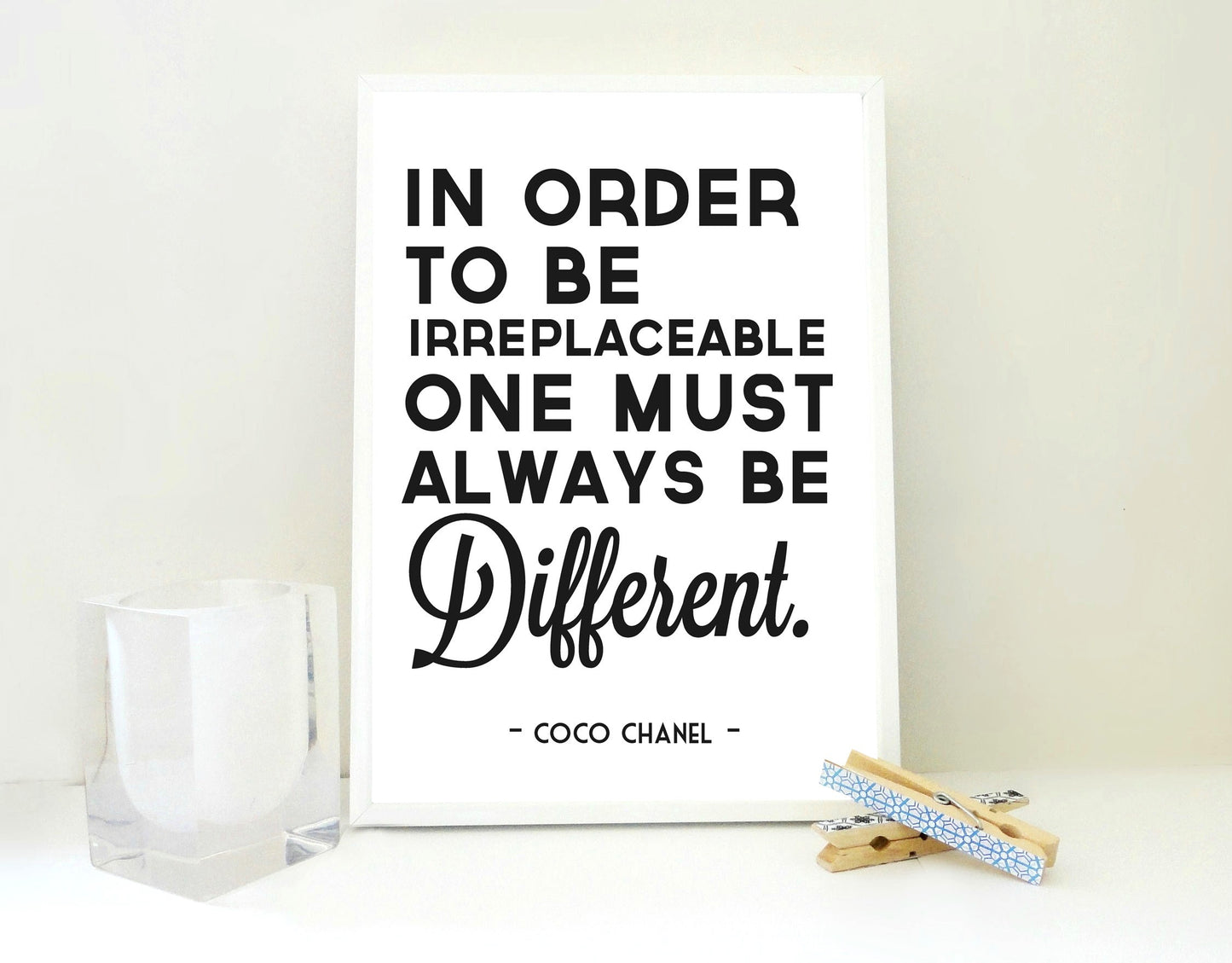 Chanel Quote Print, Be Different, Coco Chanel Quote Poster