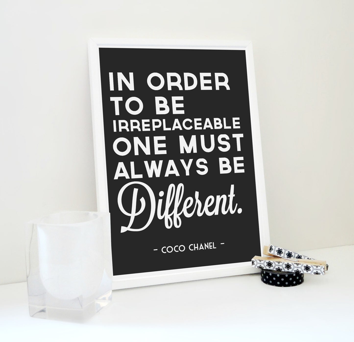 Chanel Quote Print, Be Different, Coco Chanel Quote Poster