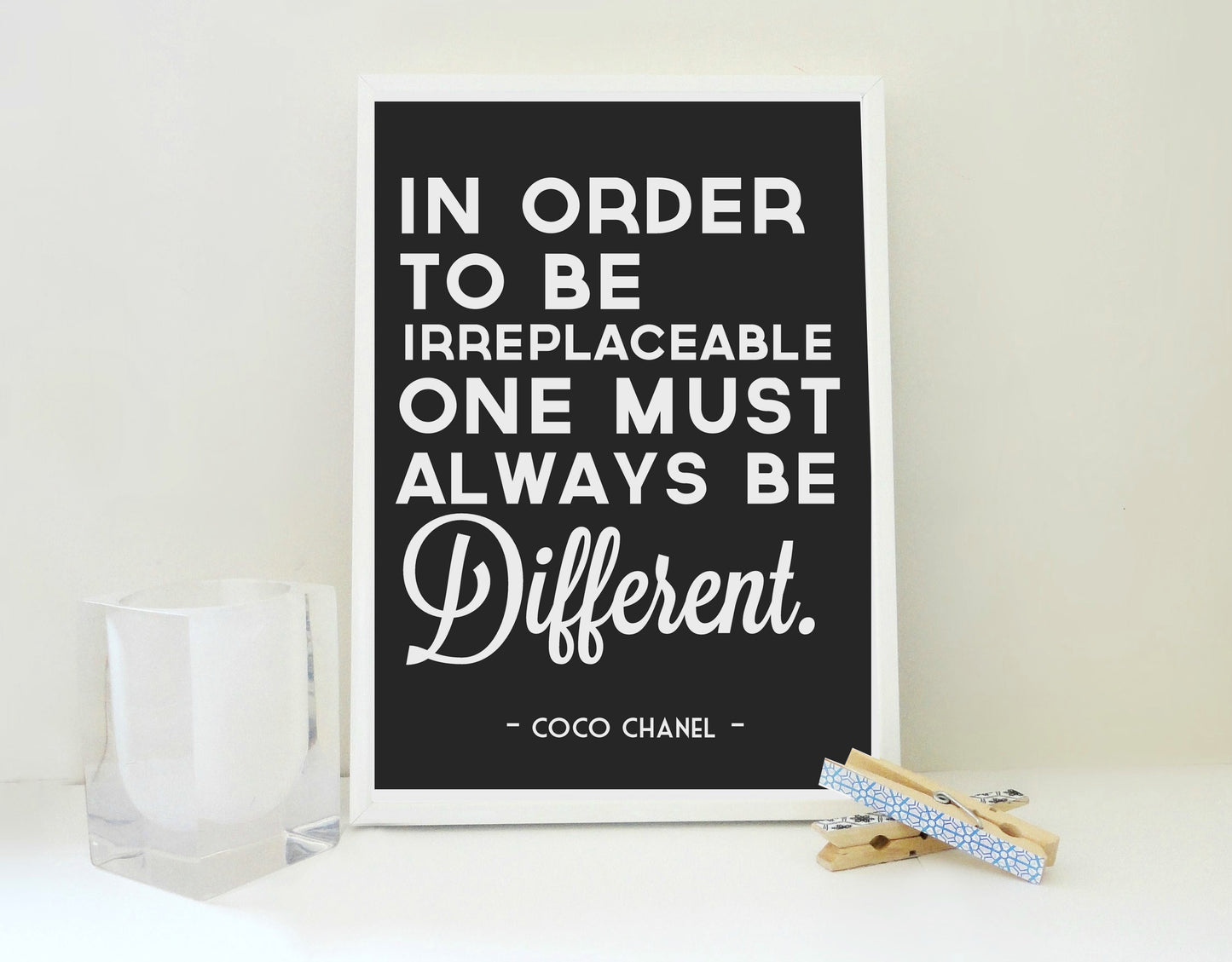 Chanel Quote Print, Be Different, Coco Chanel Quote Poster