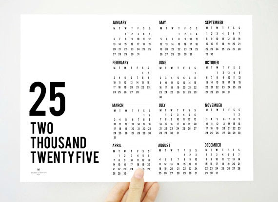 25 Yearly Printable Calendar, 2025 Yearly Calendar