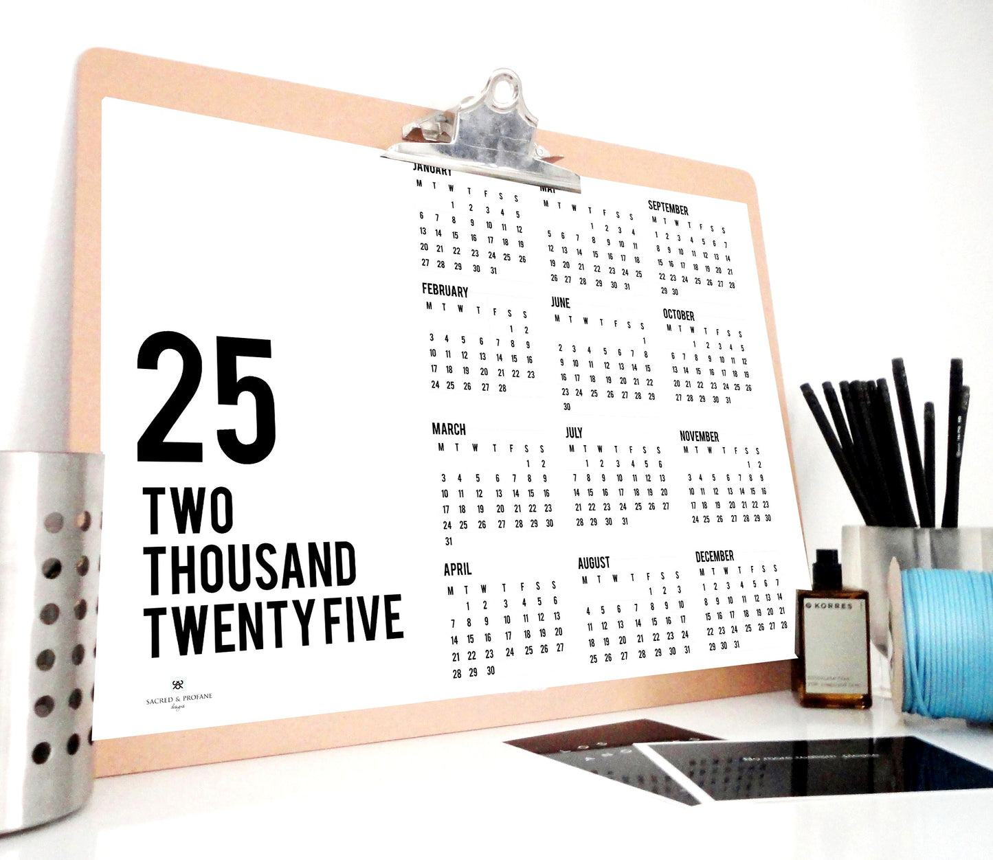 25 Yearly Printable Calendar, 2025 Yearly Calendar