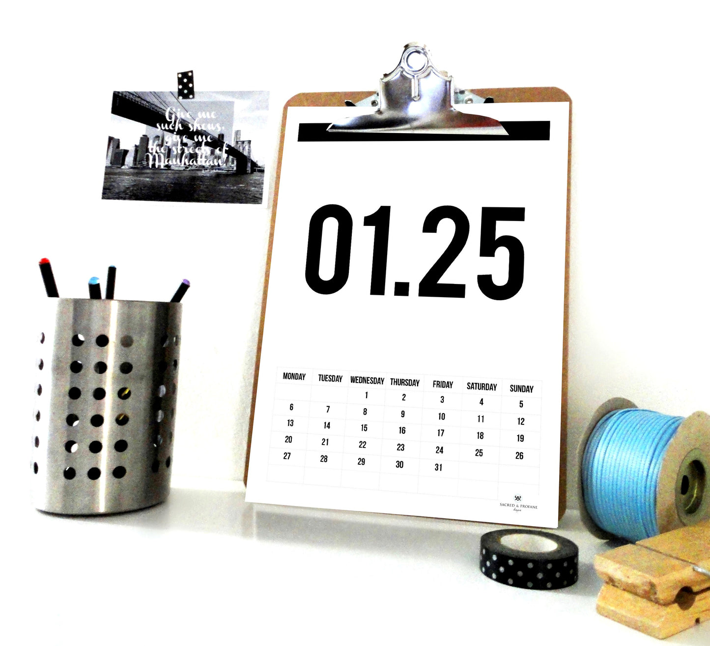 Four Numbers 2025 Printable Calendar, 2025 Monthly Calendar