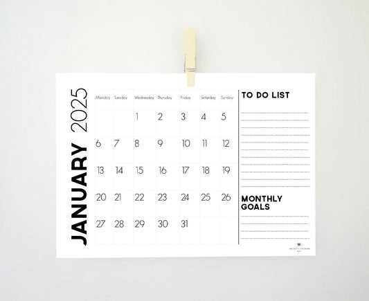 Monthly Goals 2025 Calendar, 2025 Printable Calendar