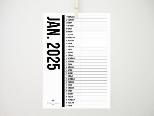 Three Dot 2025 Printable Calendar, 2025 Calendar