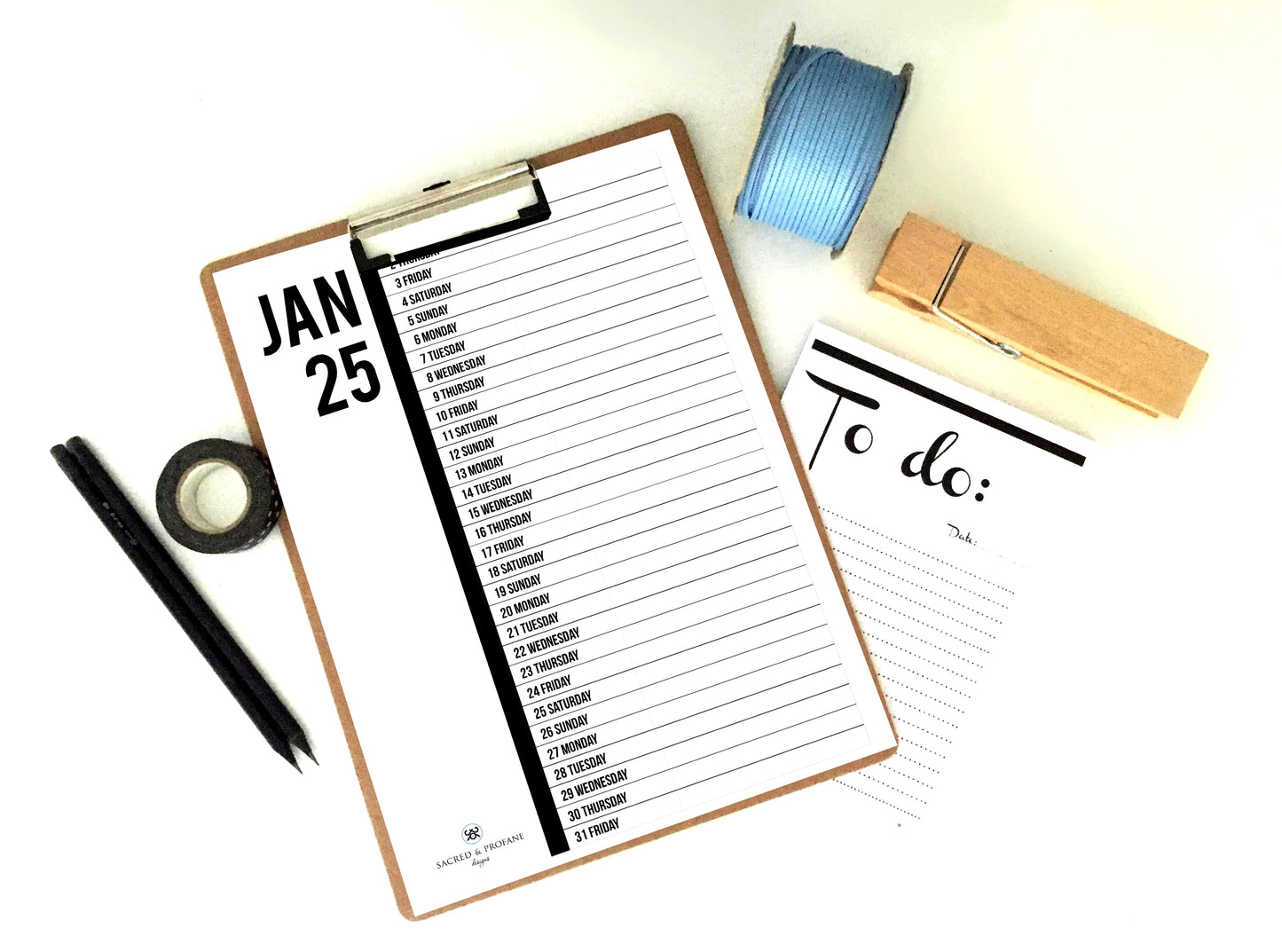 2025 Calendar Vertical Digits with Year, Printable Calendar