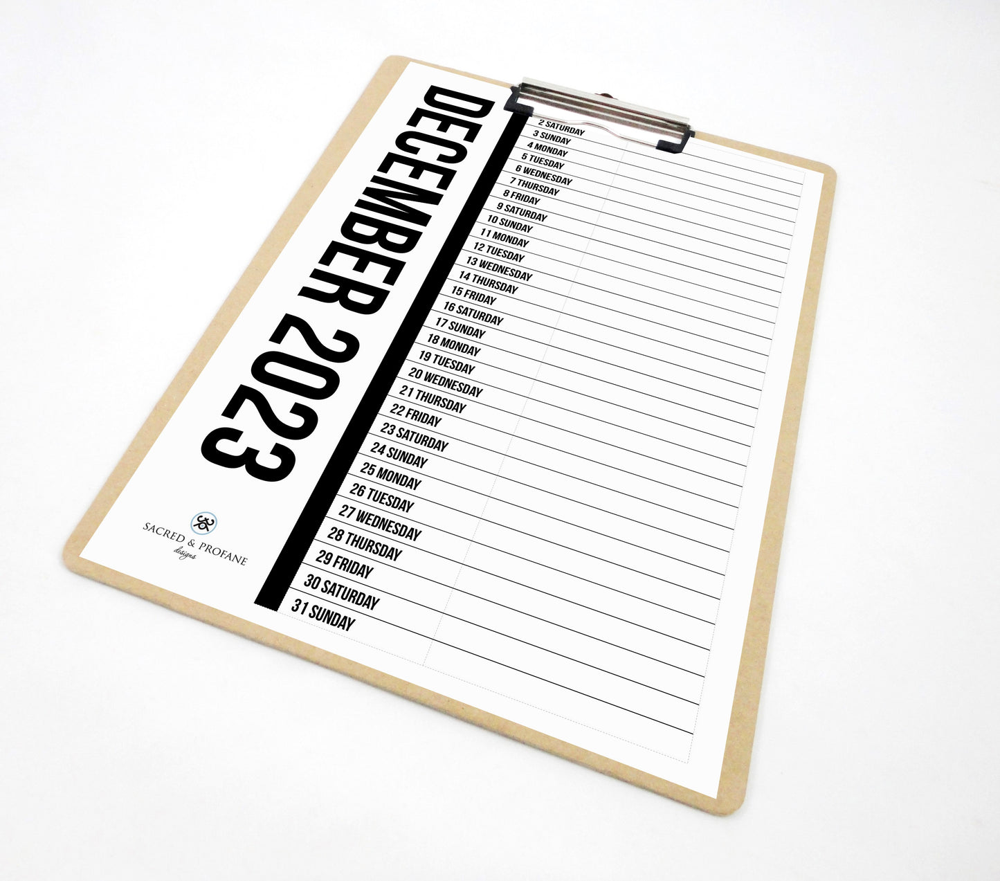 Black Vertical Printable Calendar 2023, 2023 Calendar, 2023 Planner